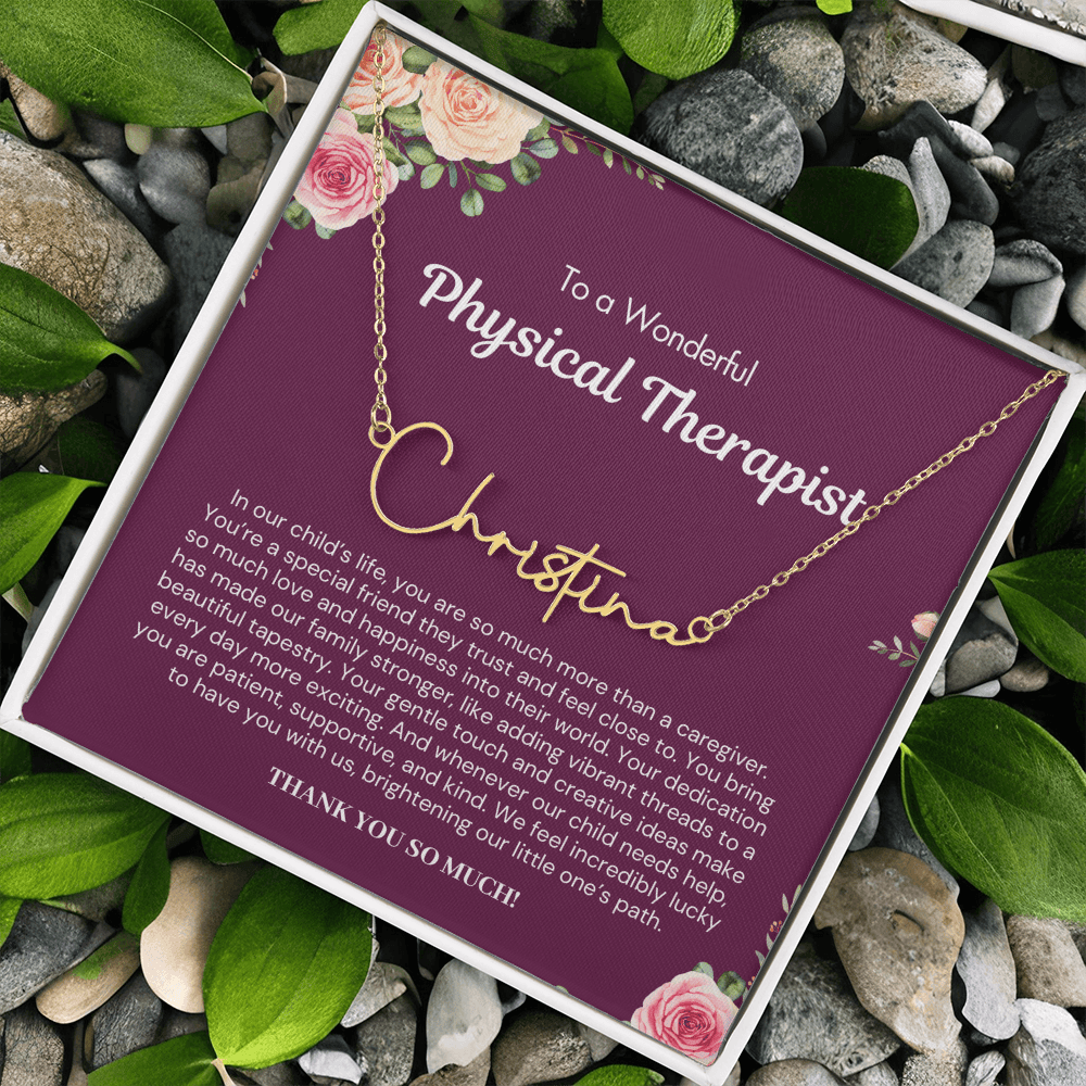 Personalized Gift for Physical Therapist - Signature Style Name Necklace