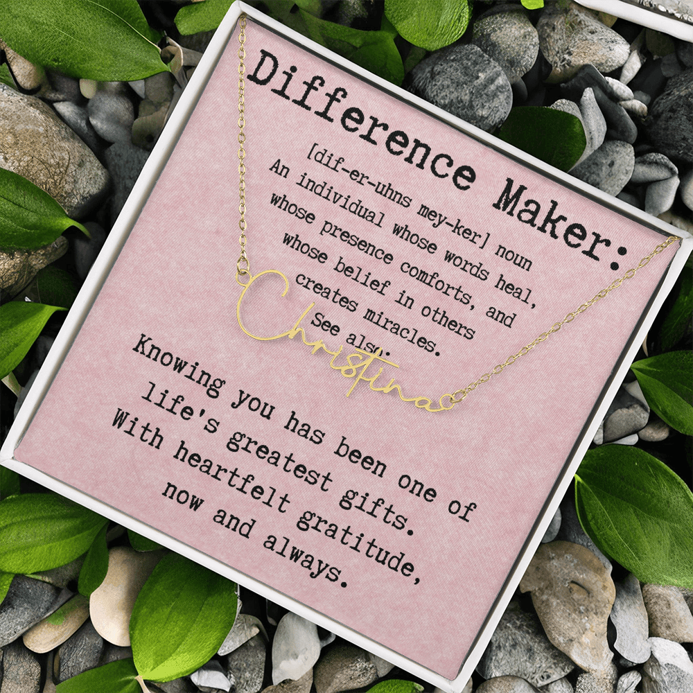 Personalized Name Necklace for a Difference Maker- Signature Style Name Necklace