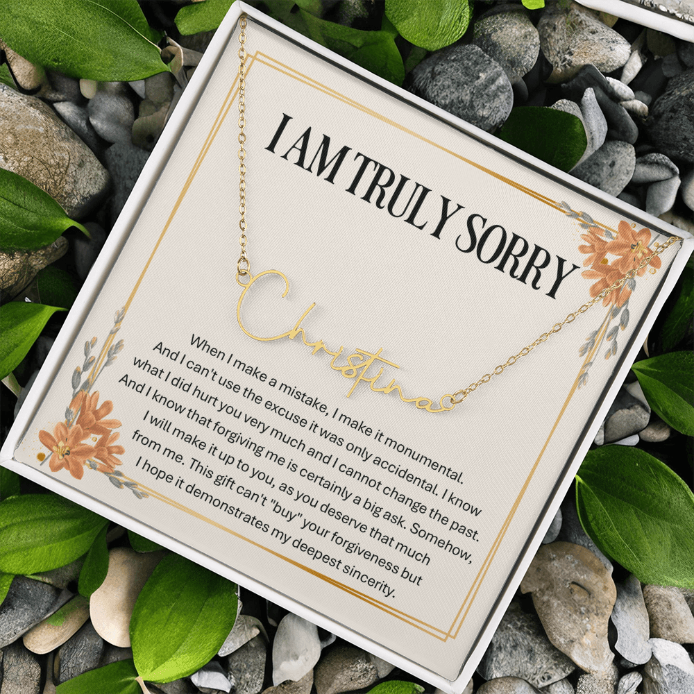 Personalized Apology Gift for Wife – Personalized Signature Style Name Necklace – Customized Jewelry with Her Name