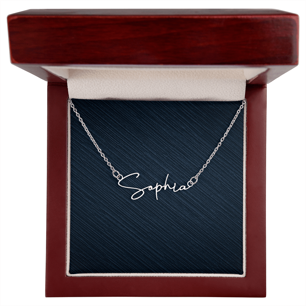 Personalized Signature Style Name Necklace, Famprecious Gifts Signature Style Necklace Chain with Gift Box