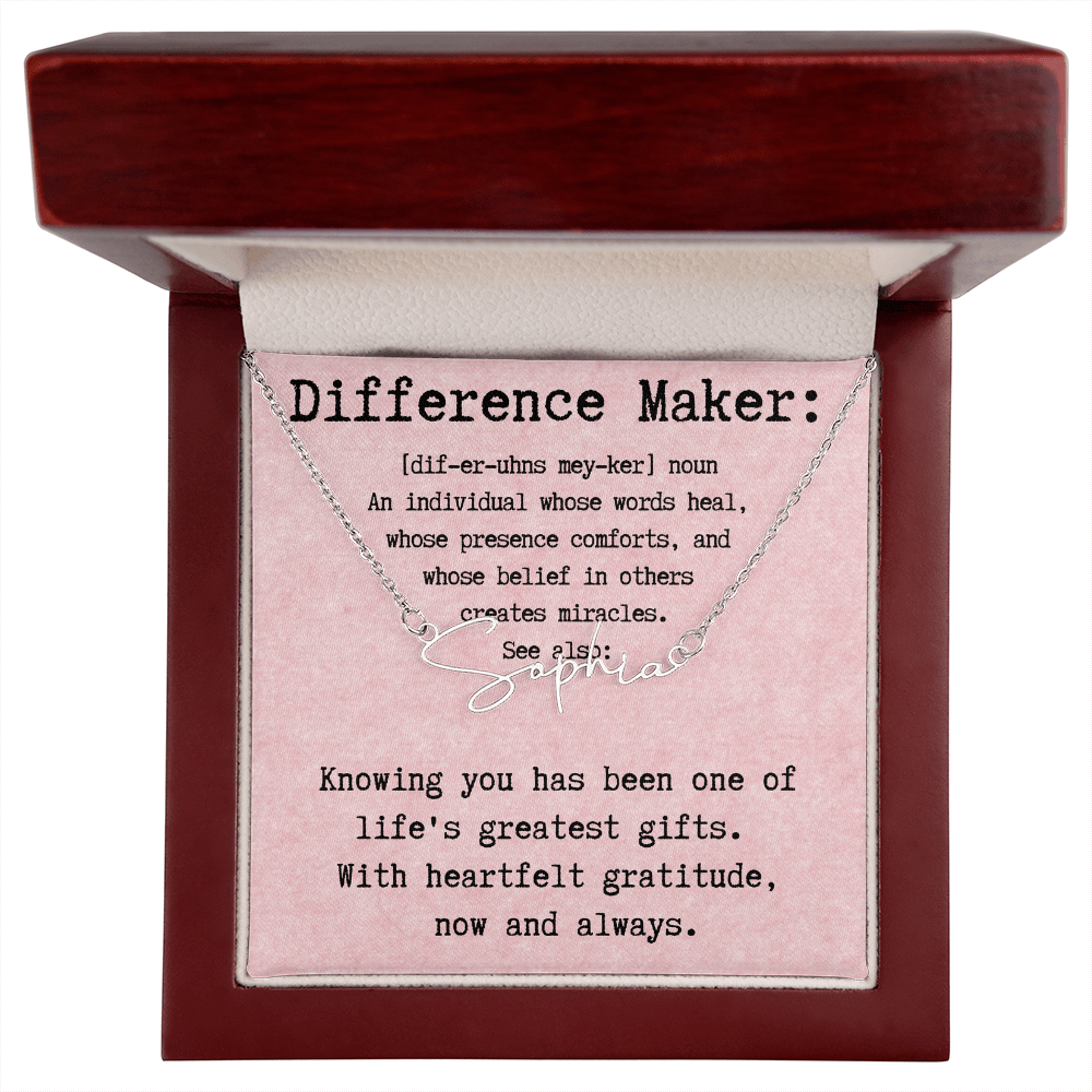 Personalized Name Necklace for a Difference Maker- Signature Style Name Necklace