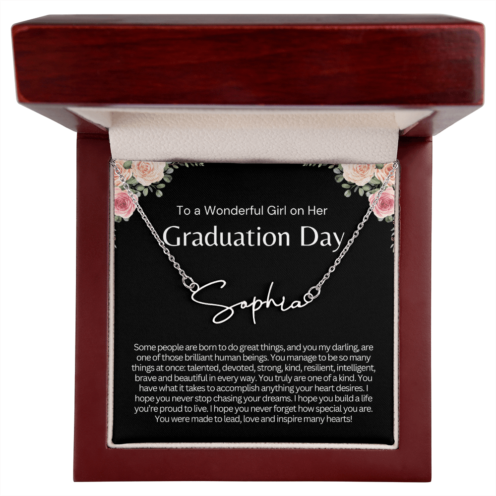 Personalized Graduation Gift for Her - Custom Signature Style Name Necklace