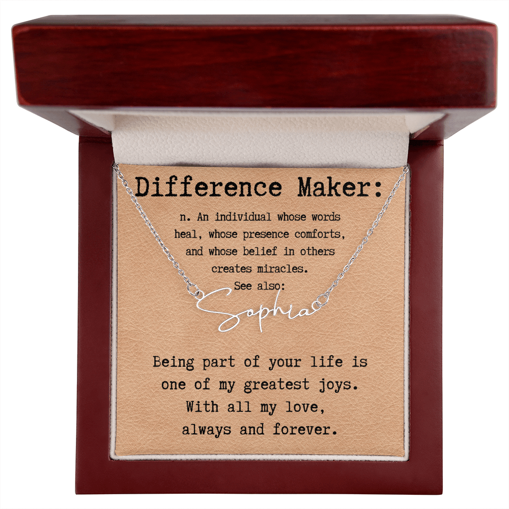 Heartfelt Gift for Someone Who Makes a Difference - Signature Style Name Necklace