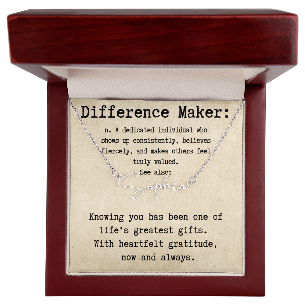 Custom Gift for an Everyday Difference Maker - Signature Style Name Necklace