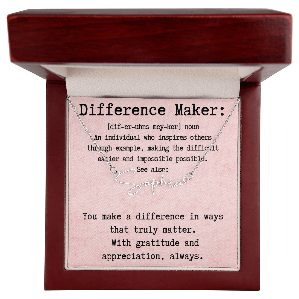 Personalized Necklace for a Real Difference Maker - Signature Style Name Necklace