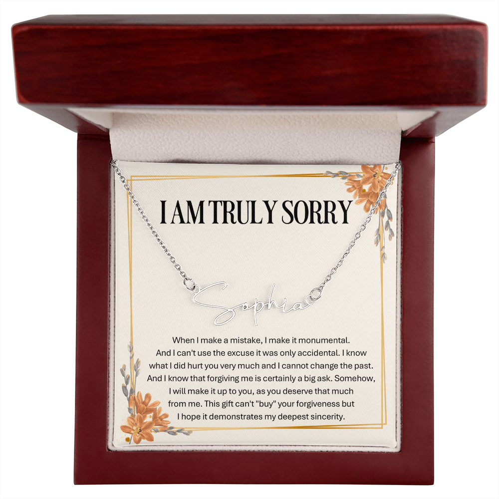 Personalized Apology Gift for Wife – Personalized Signature Style Name Necklace – Customized Jewelry with Her Name