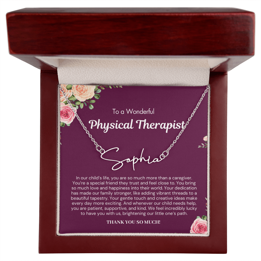 Personalized Gift for Physical Therapist - Signature Style Name Necklace