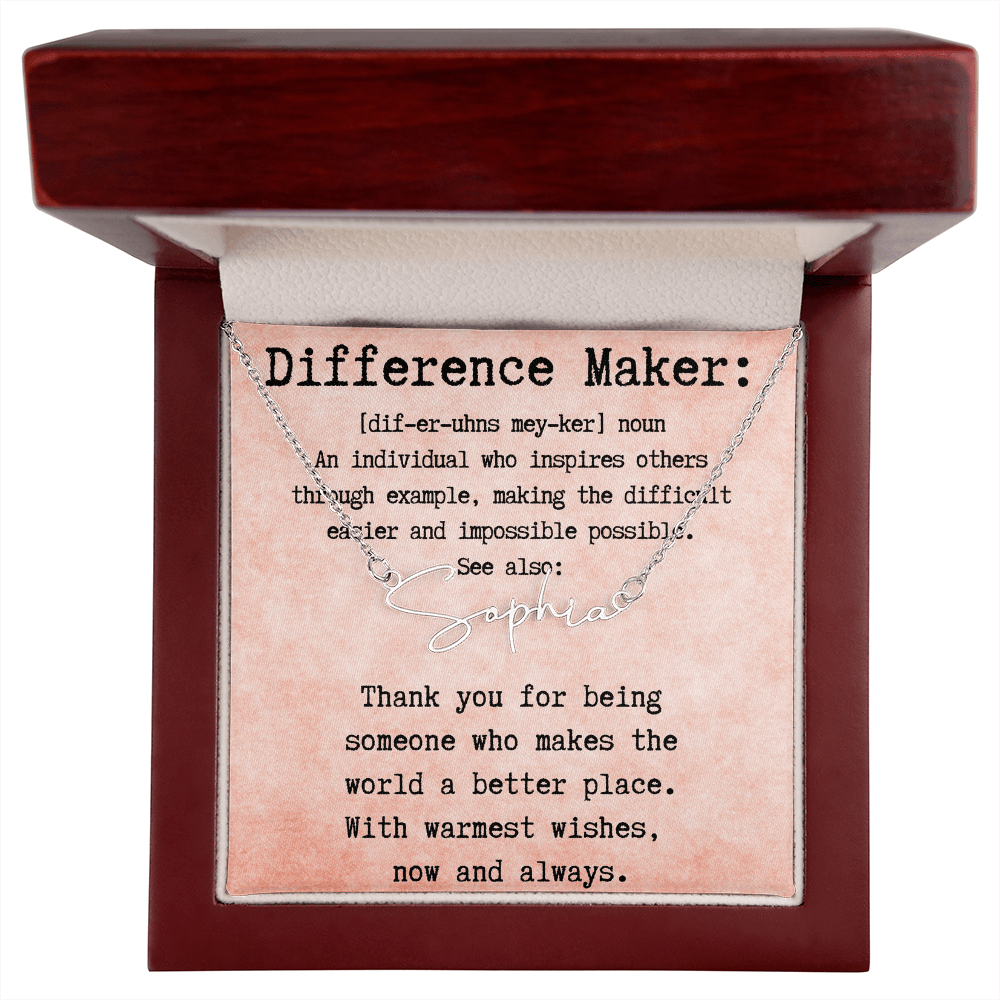Meaningful Gift for the Difference Maker in Your Life - Signature Style Name Necklace