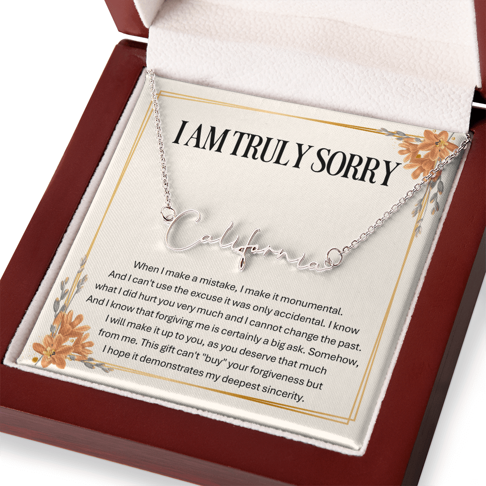 Personalized Apology Gift for Wife – Personalized Signature Style Name Necklace – Customized Jewelry with Her Name