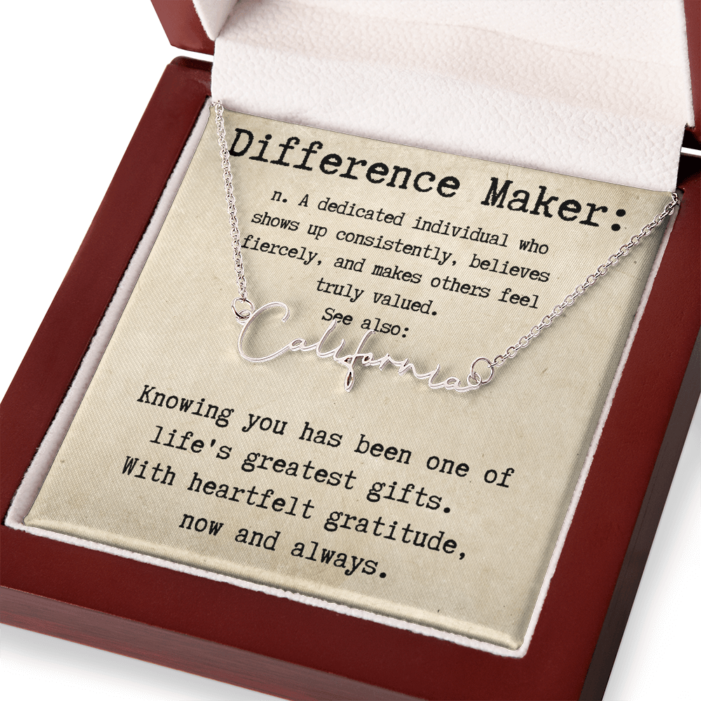 Custom Gift for an Everyday Difference Maker - Signature Style Name Necklace