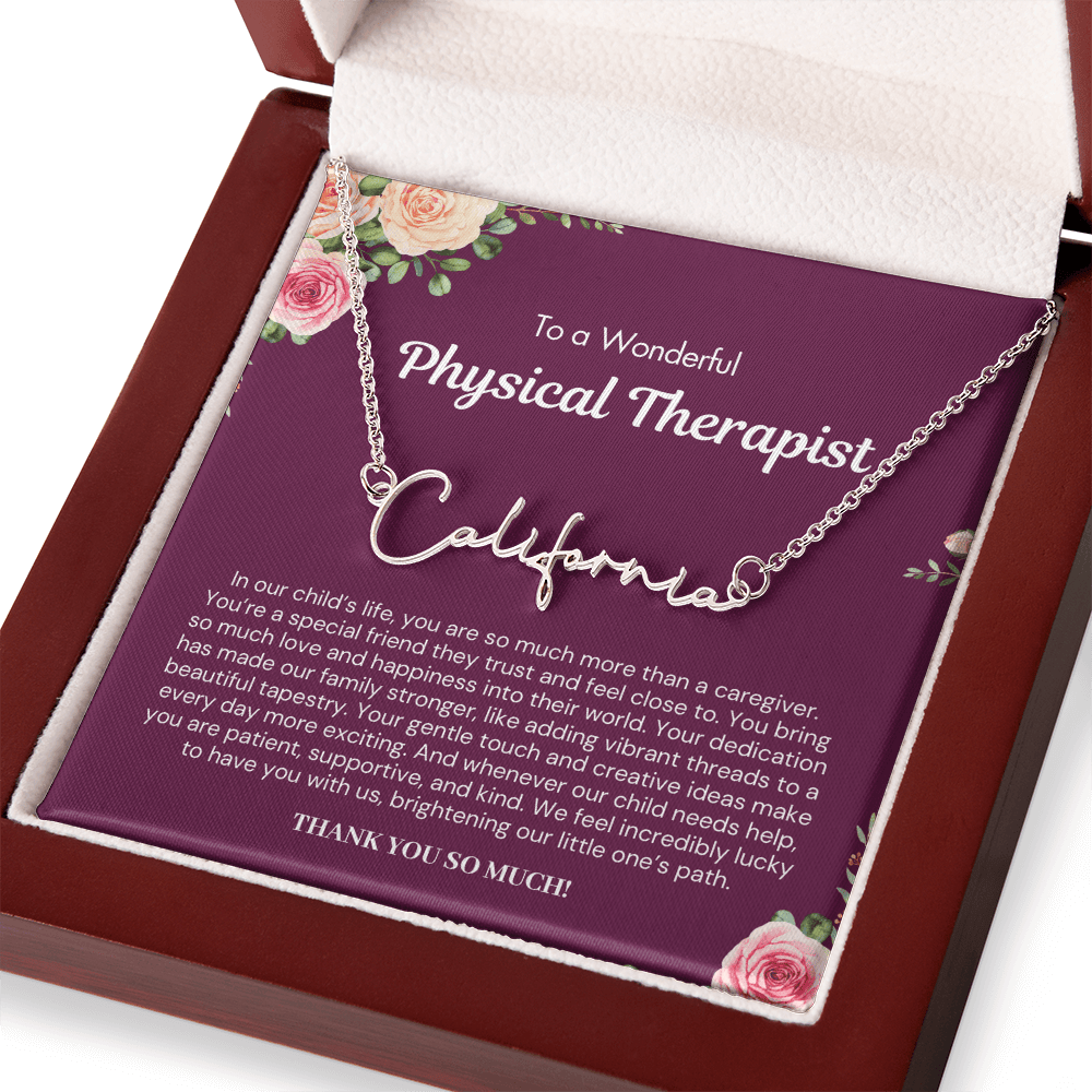 Personalized Gift for Physical Therapist - Signature Style Name Necklace