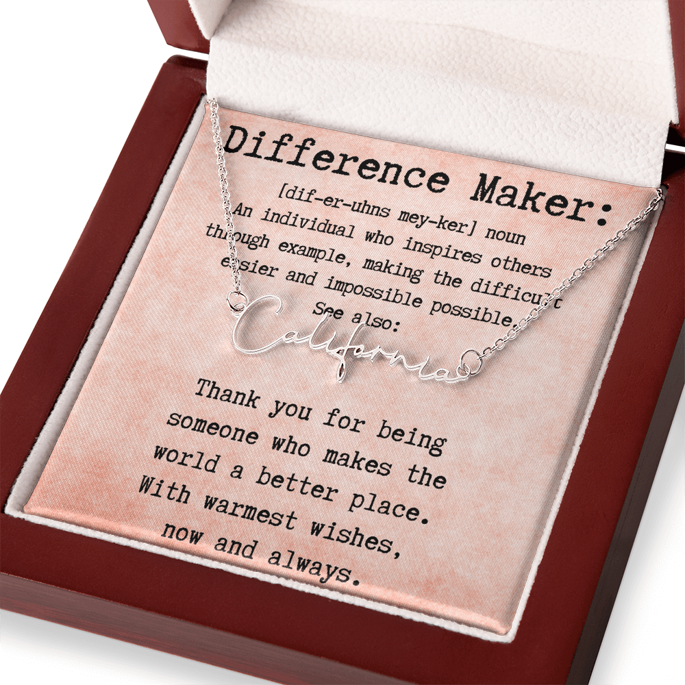 Meaningful Gift for the Difference Maker in Your Life - Signature Style Name Necklace