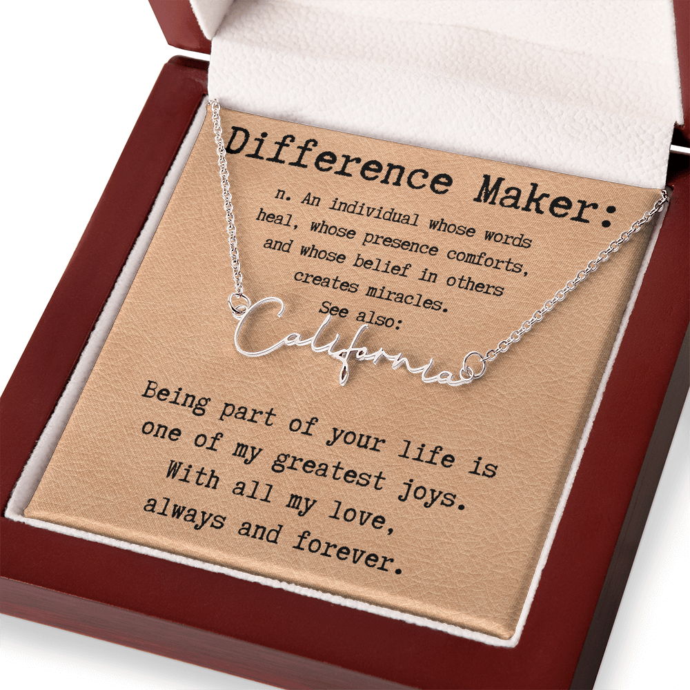 Heartfelt Gift for Someone Who Makes a Difference - Signature Style Name Necklace