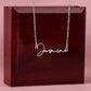 1st Day of College - Signature Style Name Necklace - Custom Gift for Daughter, Granddaughter