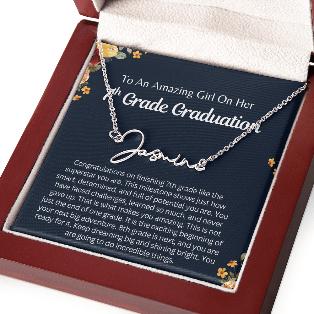 Personalized Name Necklace, 7th Grade Graduation Gift