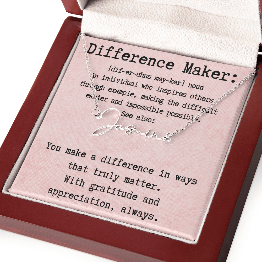 Personalized Necklace for a Real Difference Maker - Signature Style Name Necklace