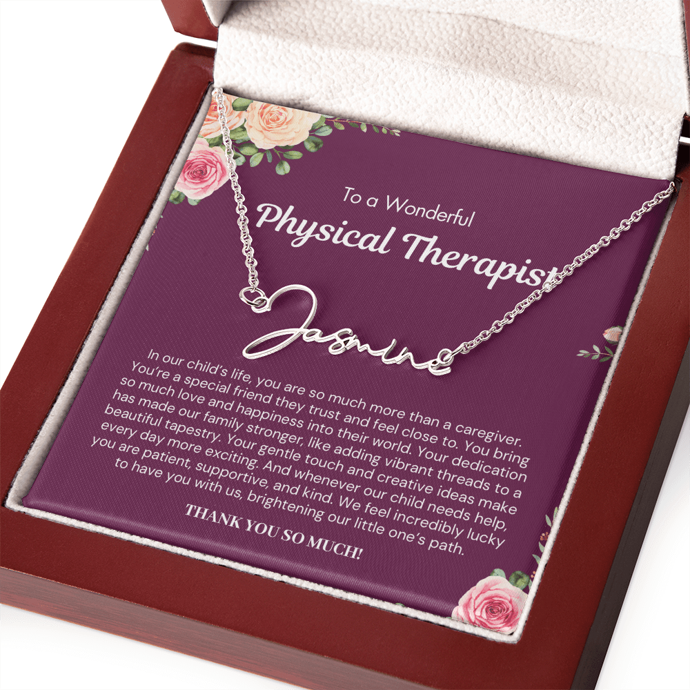 Personalized Gift for Physical Therapist - Signature Style Name Necklace