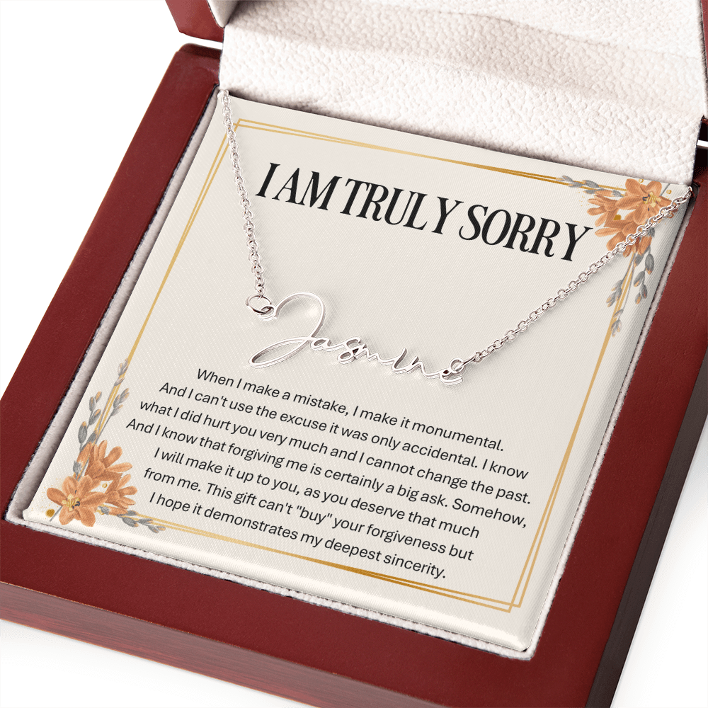 Personalized Apology Gift for Wife – Personalized Signature Style Name Necklace – Customized Jewelry with Her Name