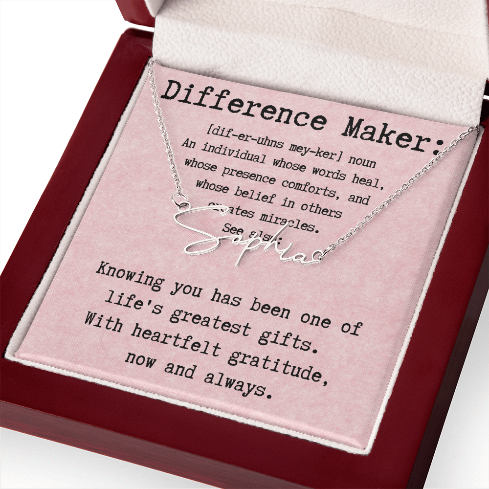 Personalized Name Necklace for a Difference Maker- Signature Style Name Necklace