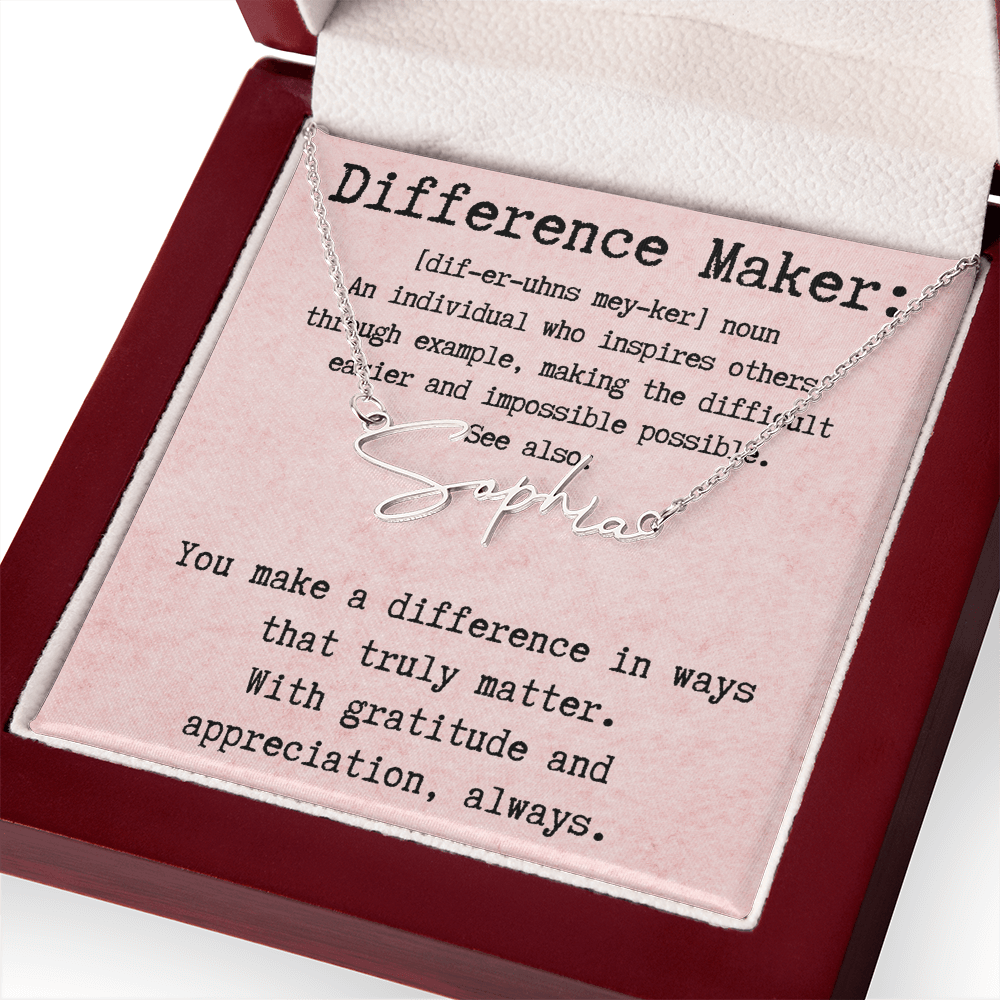 Personalized Necklace for a Real Difference Maker - Signature Style Name Necklace