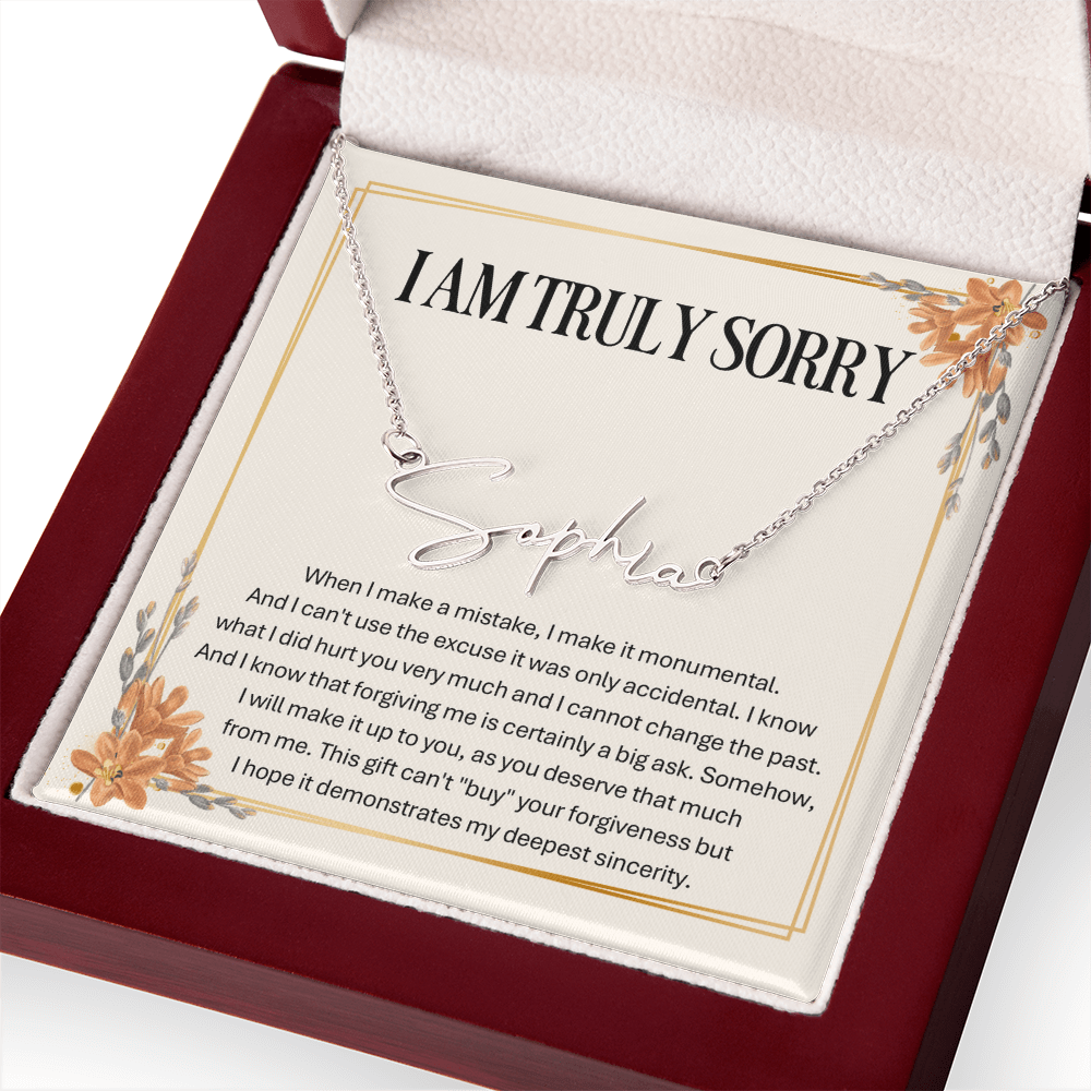 Personalized Apology Gift for Wife – Personalized Signature Style Name Necklace – Customized Jewelry with Her Name