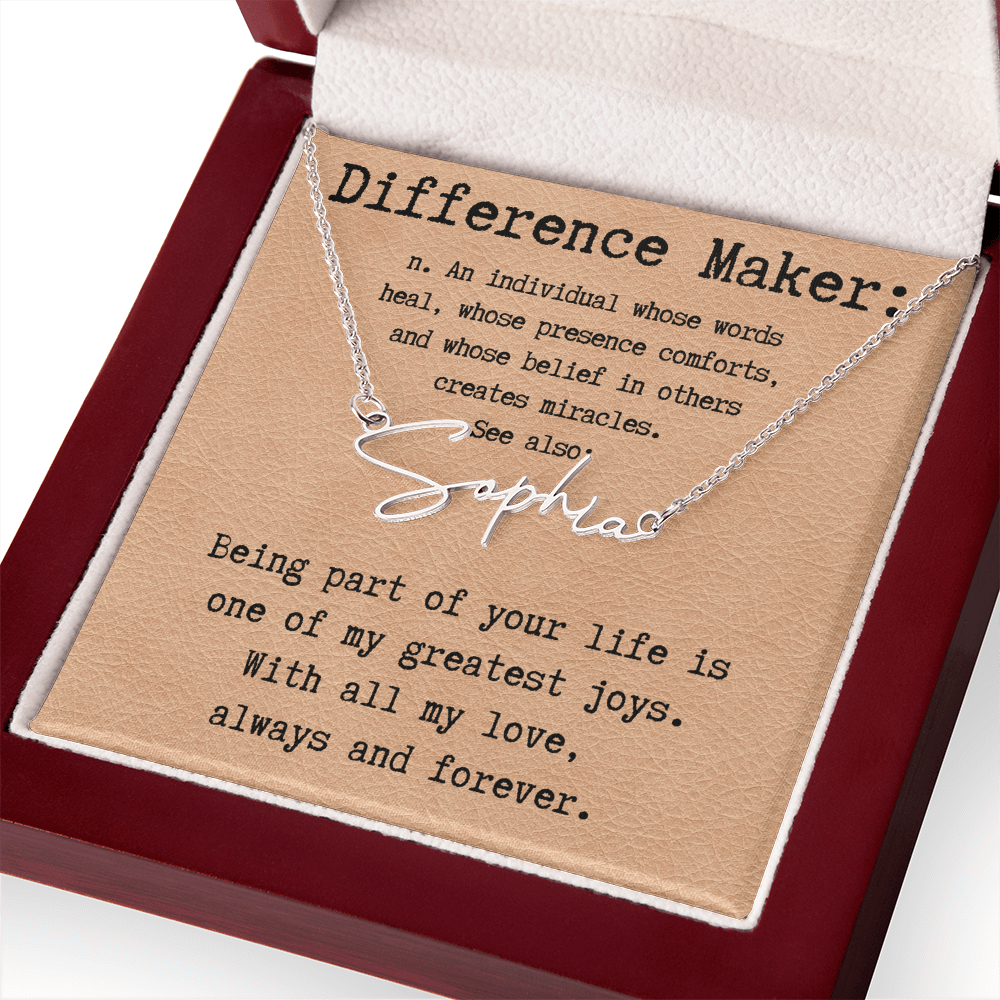 Heartfelt Gift for Someone Who Makes a Difference - Signature Style Name Necklace