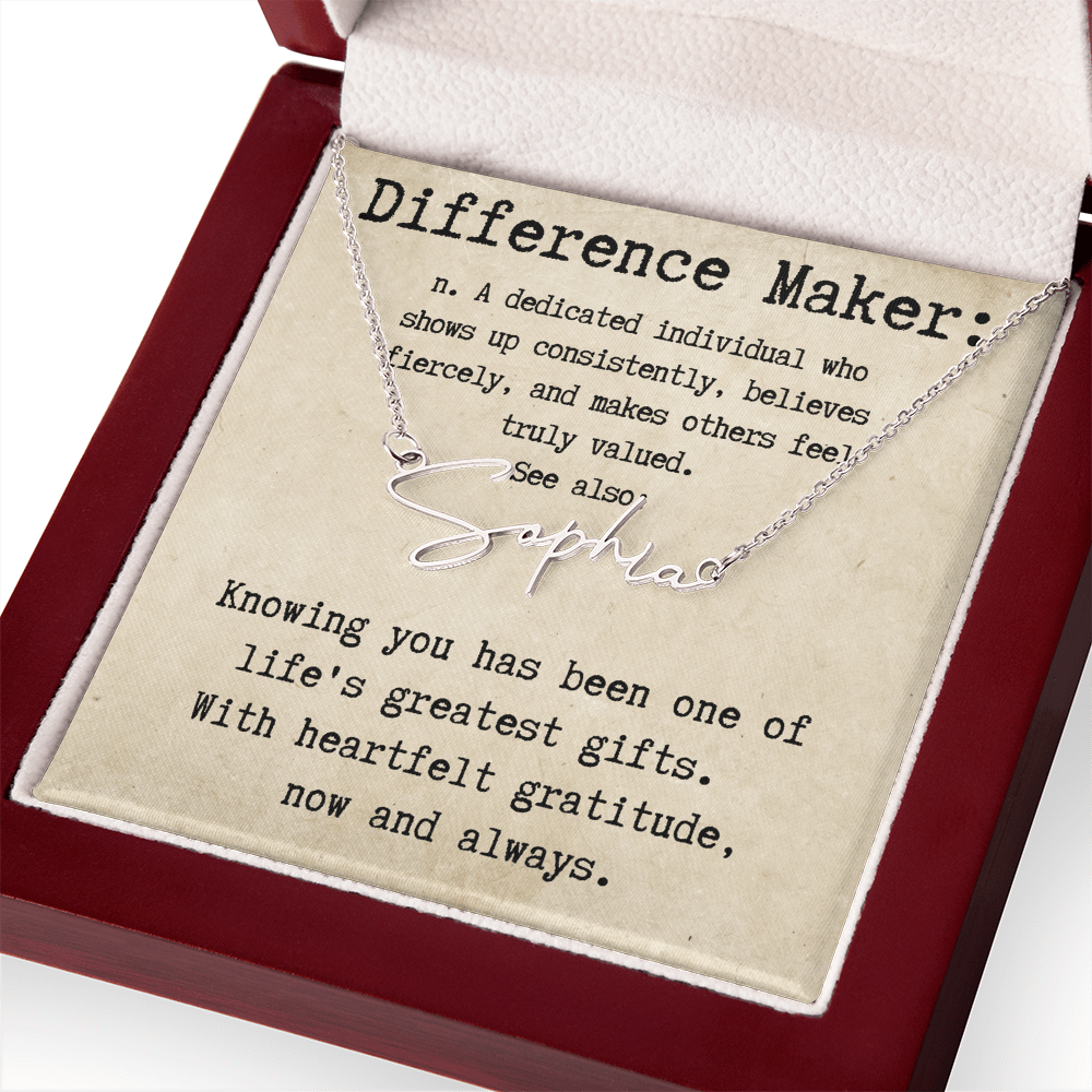 Custom Gift for an Everyday Difference Maker - Signature Style Name Necklace