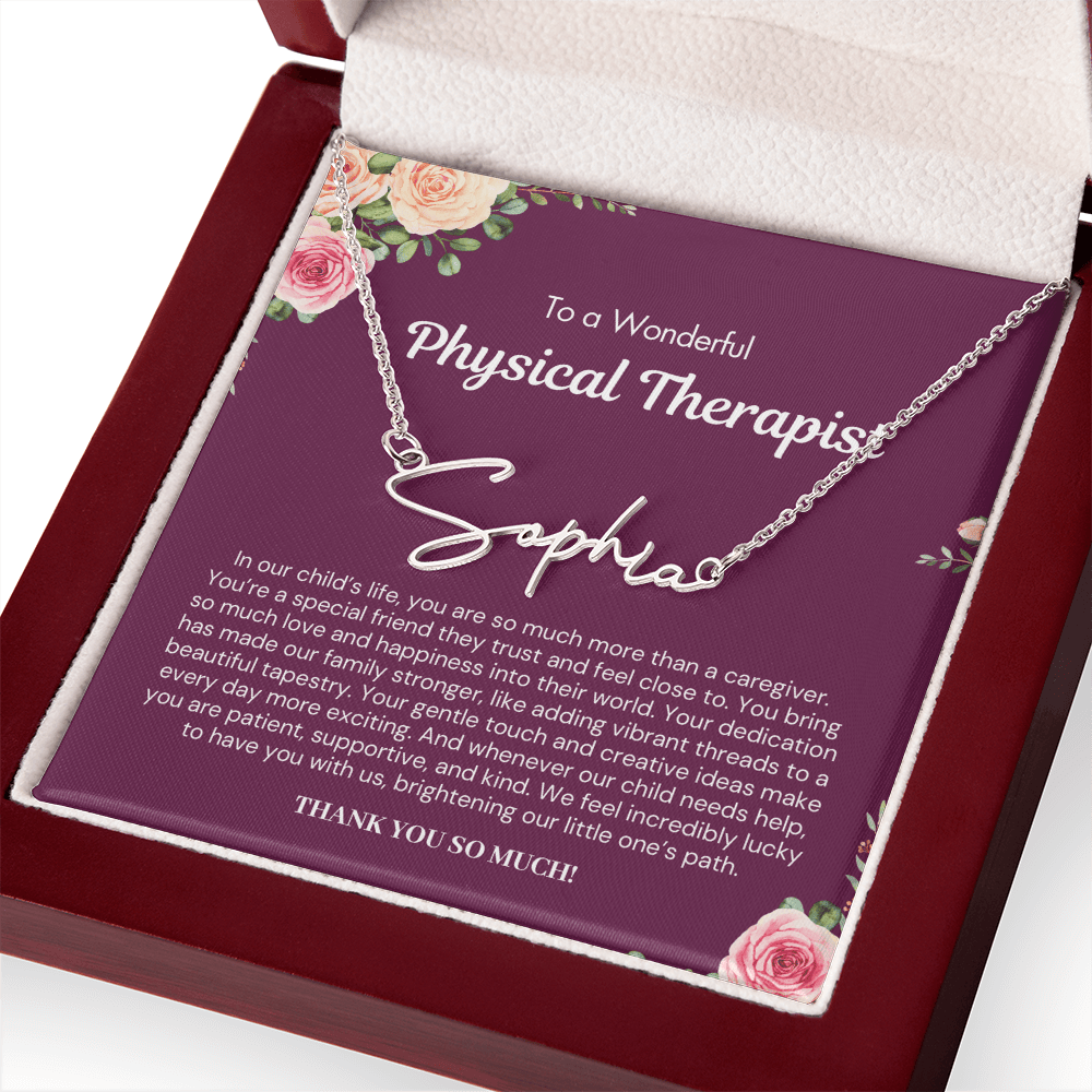 Personalized Gift for Physical Therapist - Signature Style Name Necklace