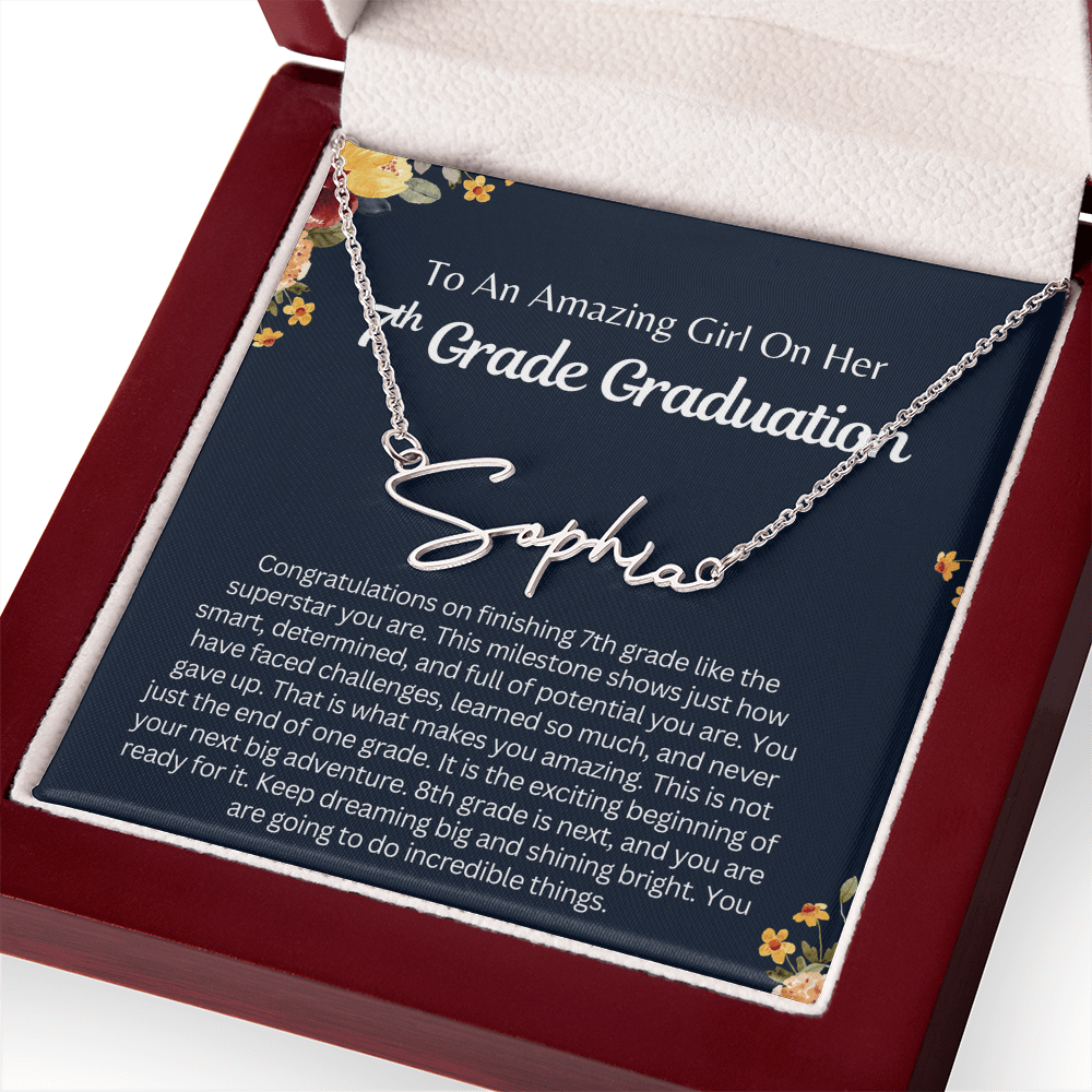 Personalized Name Necklace, 7th Grade Graduation Gift