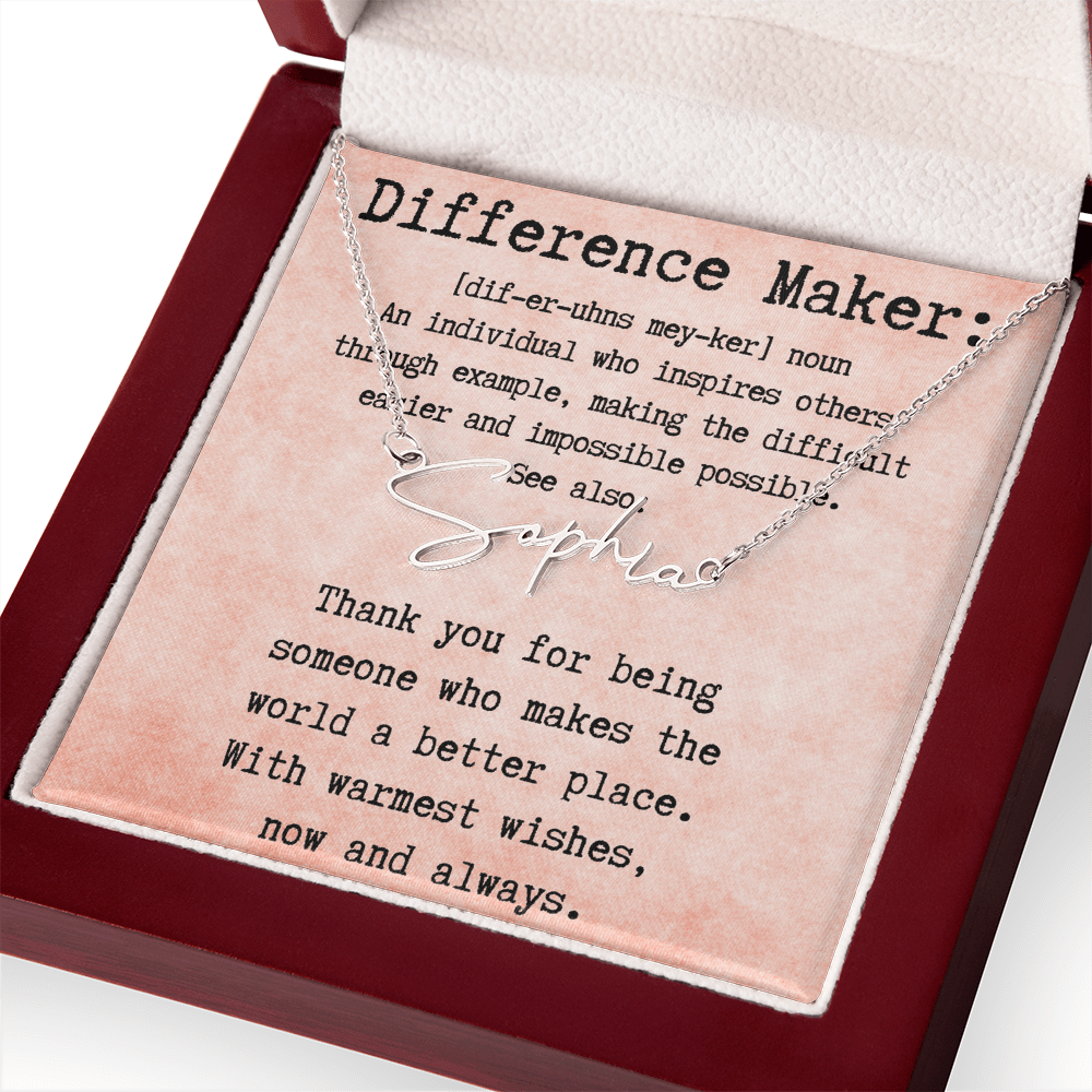 Meaningful Gift for the Difference Maker in Your Life - Signature Style Name Necklace