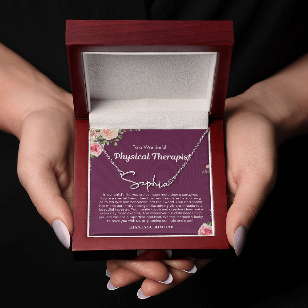 Personalized Gift for Physical Therapist - Signature Style Name Necklace