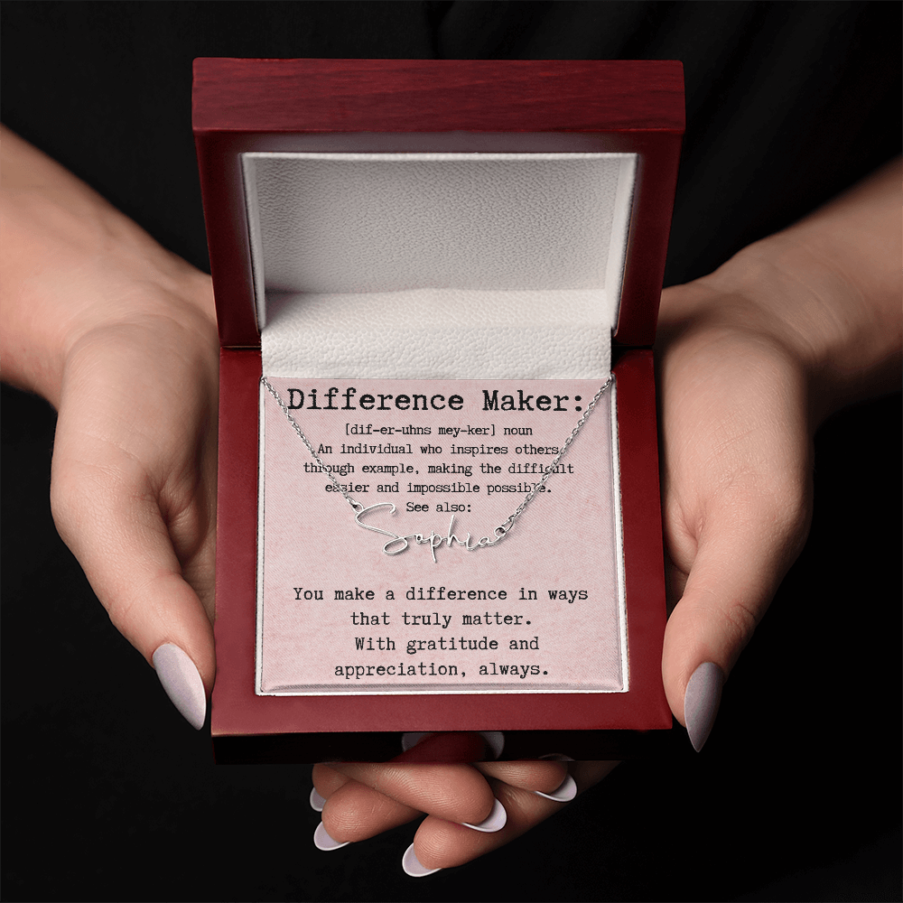 Personalized Necklace for a Real Difference Maker - Signature Style Name Necklace