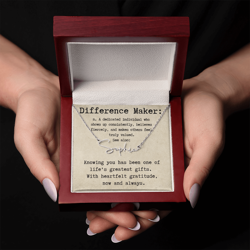 Custom Gift for an Everyday Difference Maker - Signature Style Name Necklace