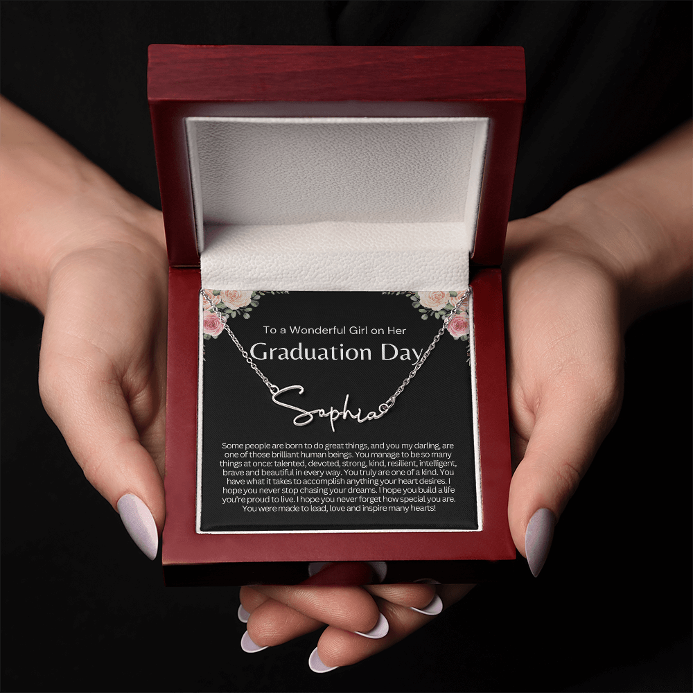Personalized Graduation Gift for Her - Custom Signature Style Name Necklace