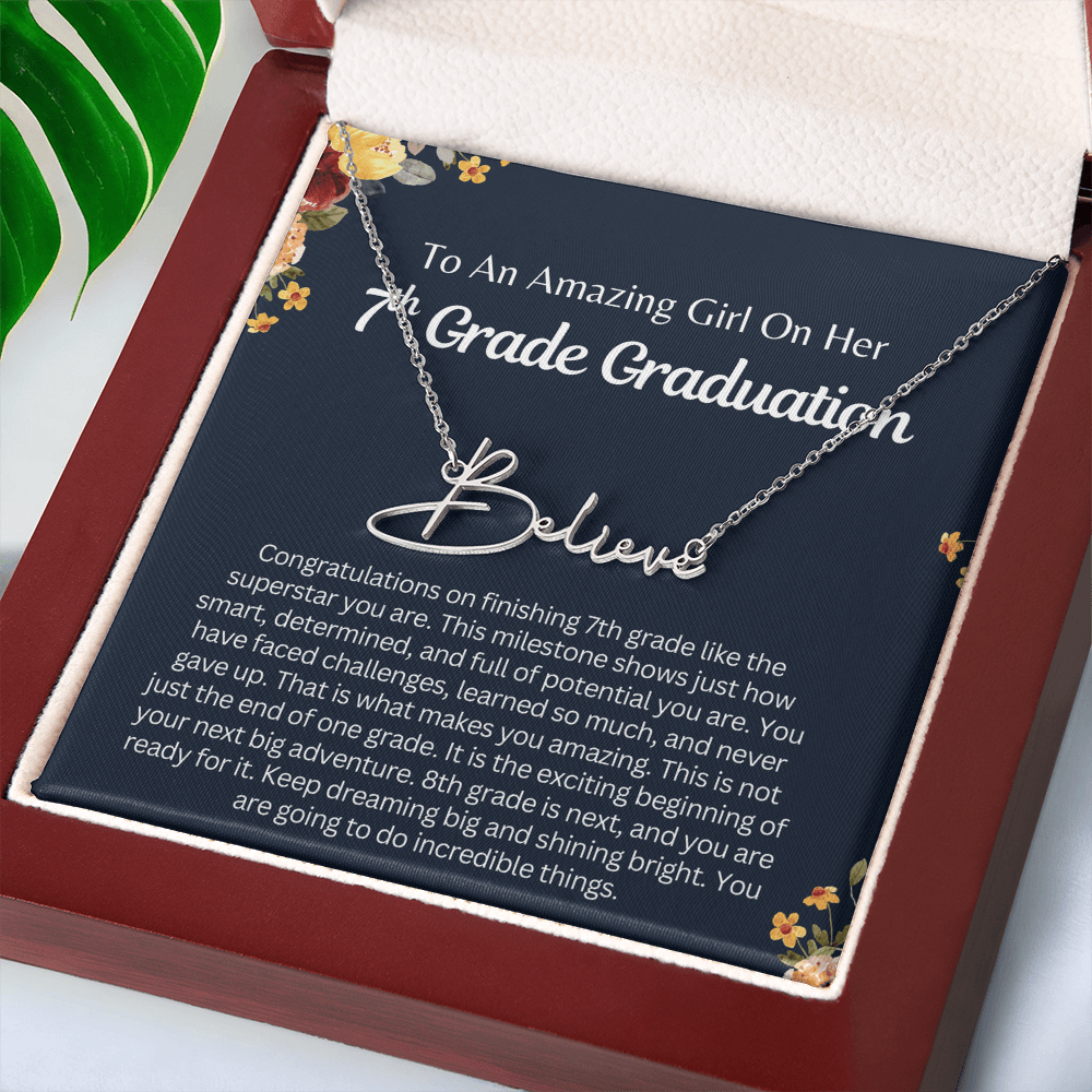 Personalized Name Necklace, 7th Grade Graduation Gift