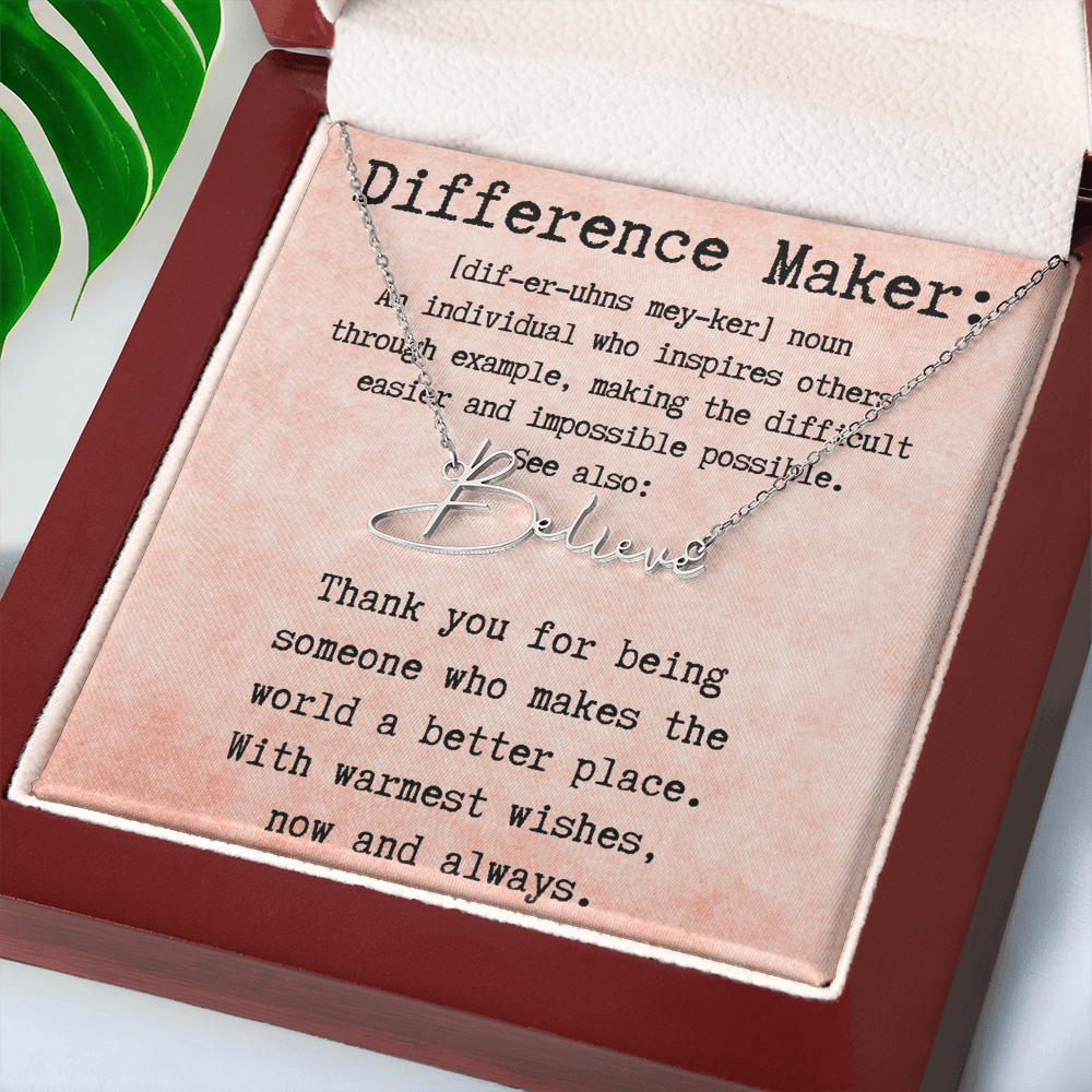 Meaningful Gift for the Difference Maker in Your Life - Signature Style Name Necklace