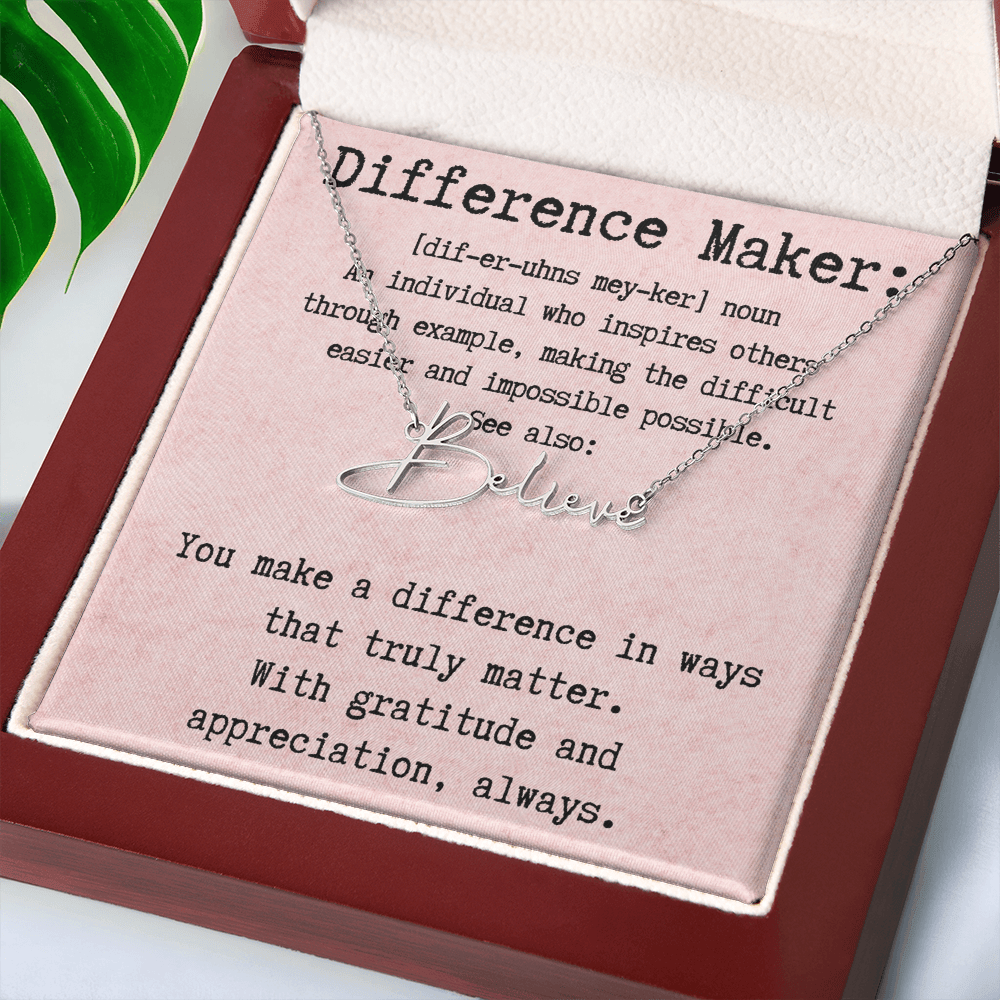 Personalized Necklace for a Real Difference Maker - Signature Style Name Necklace