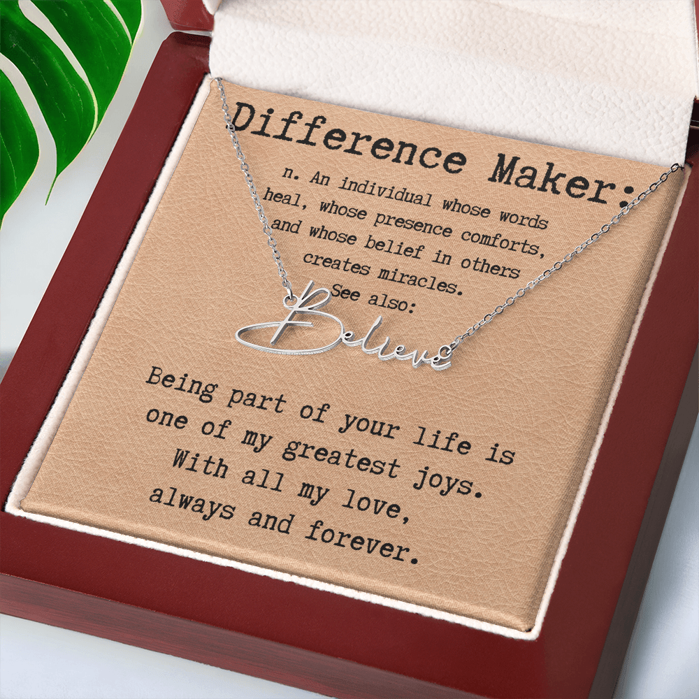 Heartfelt Gift for Someone Who Makes a Difference - Signature Style Name Necklace