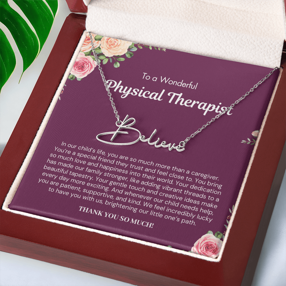 Personalized Gift for Physical Therapist - Signature Style Name Necklace