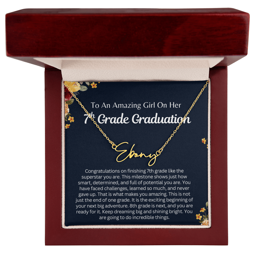 Personalized Name Necklace, 7th Grade Graduation Gift