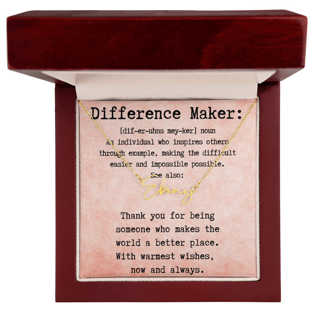 Meaningful Gift for the Difference Maker in Your Life - Signature Style Name Necklace