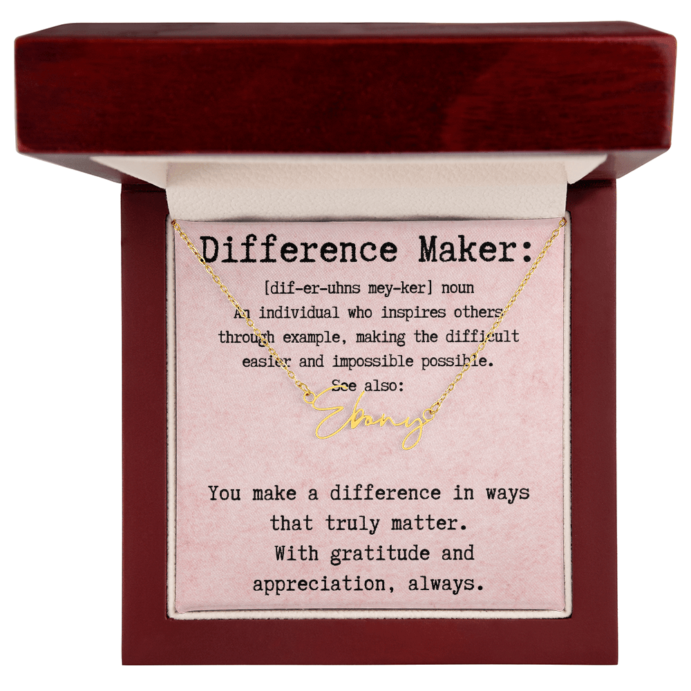 Personalized Necklace for a Real Difference Maker - Signature Style Name Necklace
