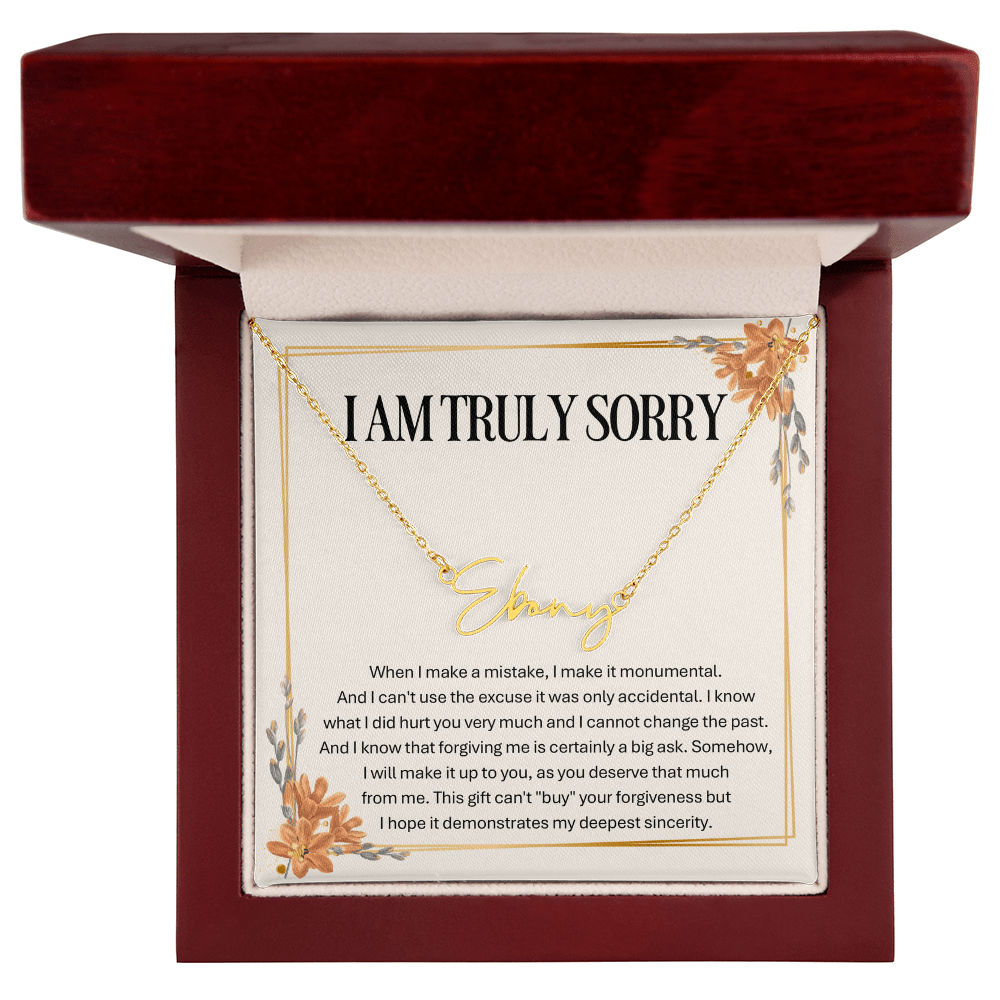 Personalized Apology Gift for Wife – Personalized Signature Style Name Necklace – Customized Jewelry with Her Name