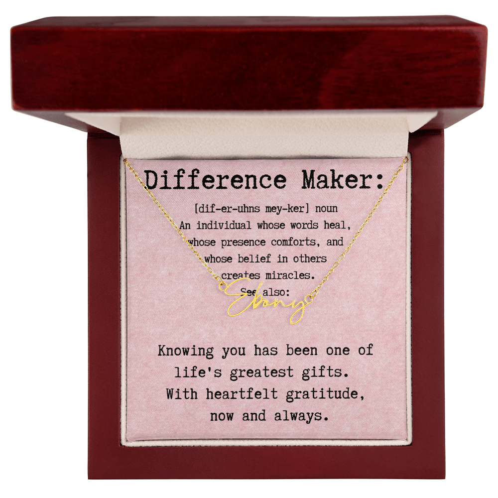 Personalized Name Necklace for a Difference Maker- Signature Style Name Necklace