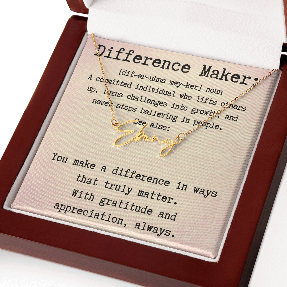 Unique Personalized Gift for a Difference Maker - Signature Style Name Necklace