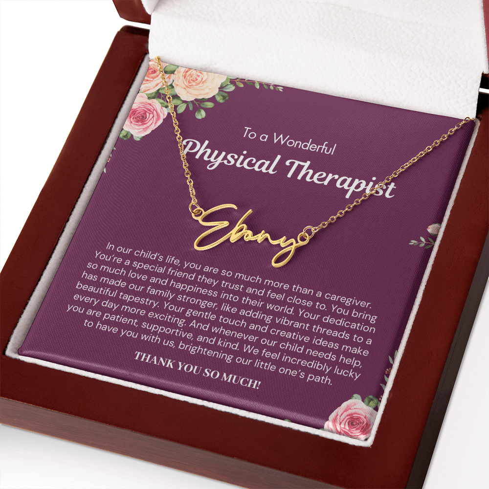 Personalized Gift for Physical Therapist - Signature Style Name Necklace