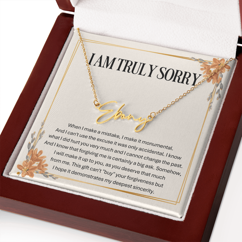 Personalized Apology Gift for Wife – Personalized Signature Style Name Necklace – Customized Jewelry with Her Name
