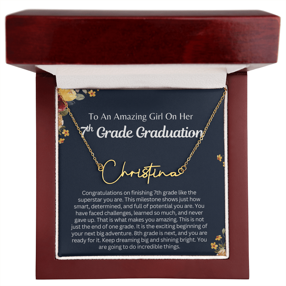 Personalized Name Necklace, 7th Grade Graduation Gift