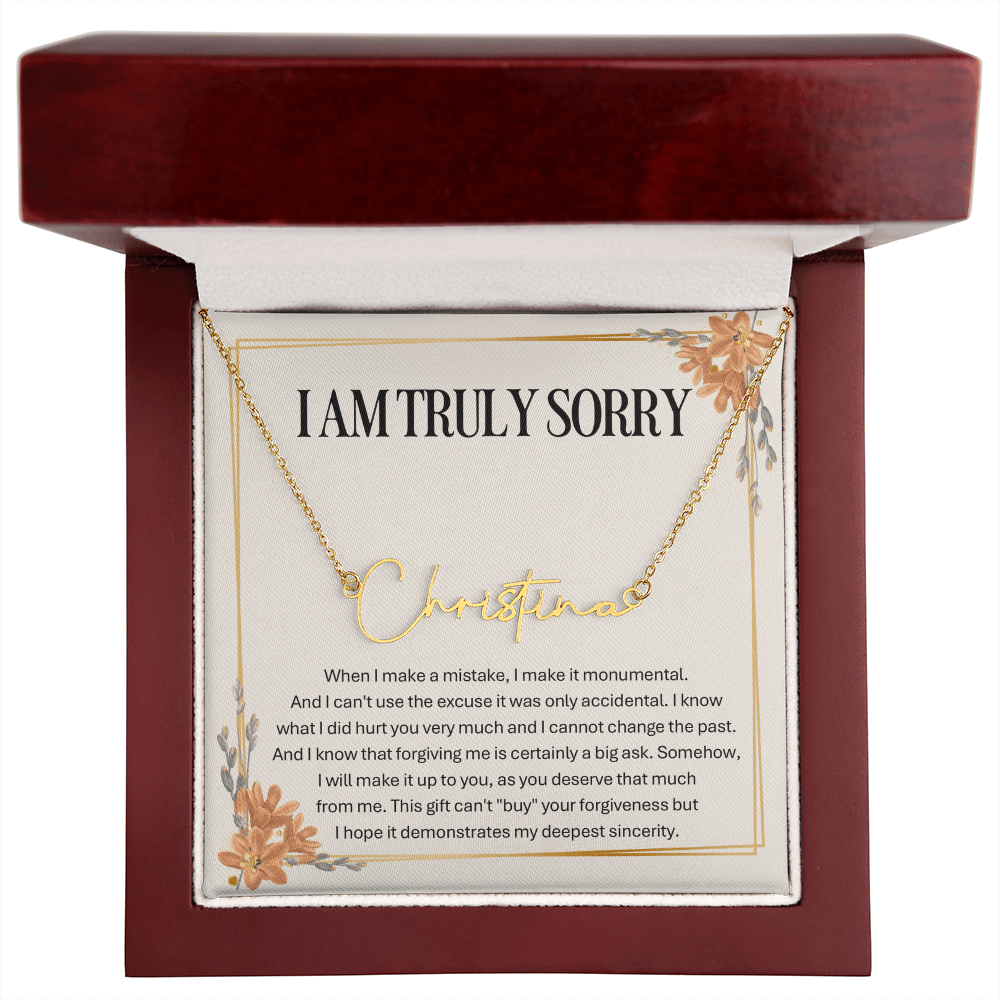 Personalized Apology Gift for Wife – Personalized Signature Style Name Necklace – Customized Jewelry with Her Name