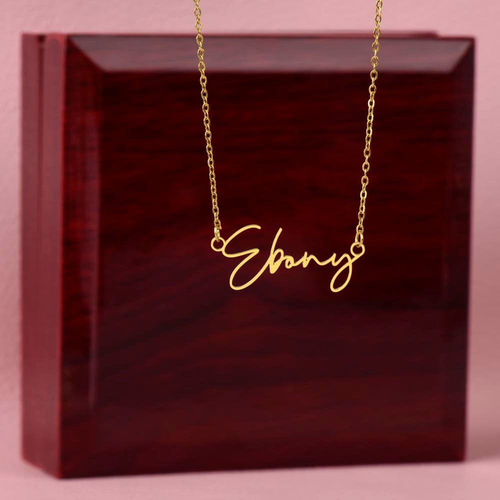 Personalized Golden Birthday Gift from Grandma to Granddaughter - Signature Style Name Necklace